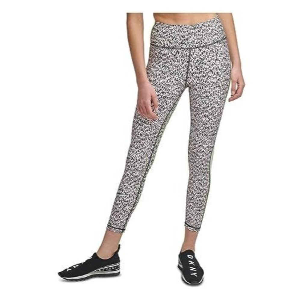 DKNY womens Printed Side-Striped Legging, Slate Heather, Size M